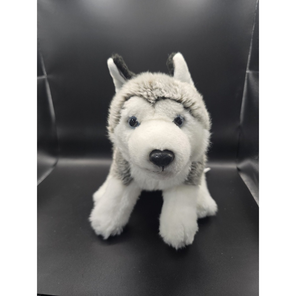 Toys R Us Animal Alley Husky Plush Stuffed Dog Blue Eyes 12” 2015